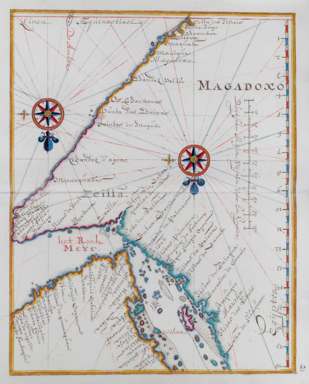 Mapa de Magadoxo, Zanzíbar. de Dutch School