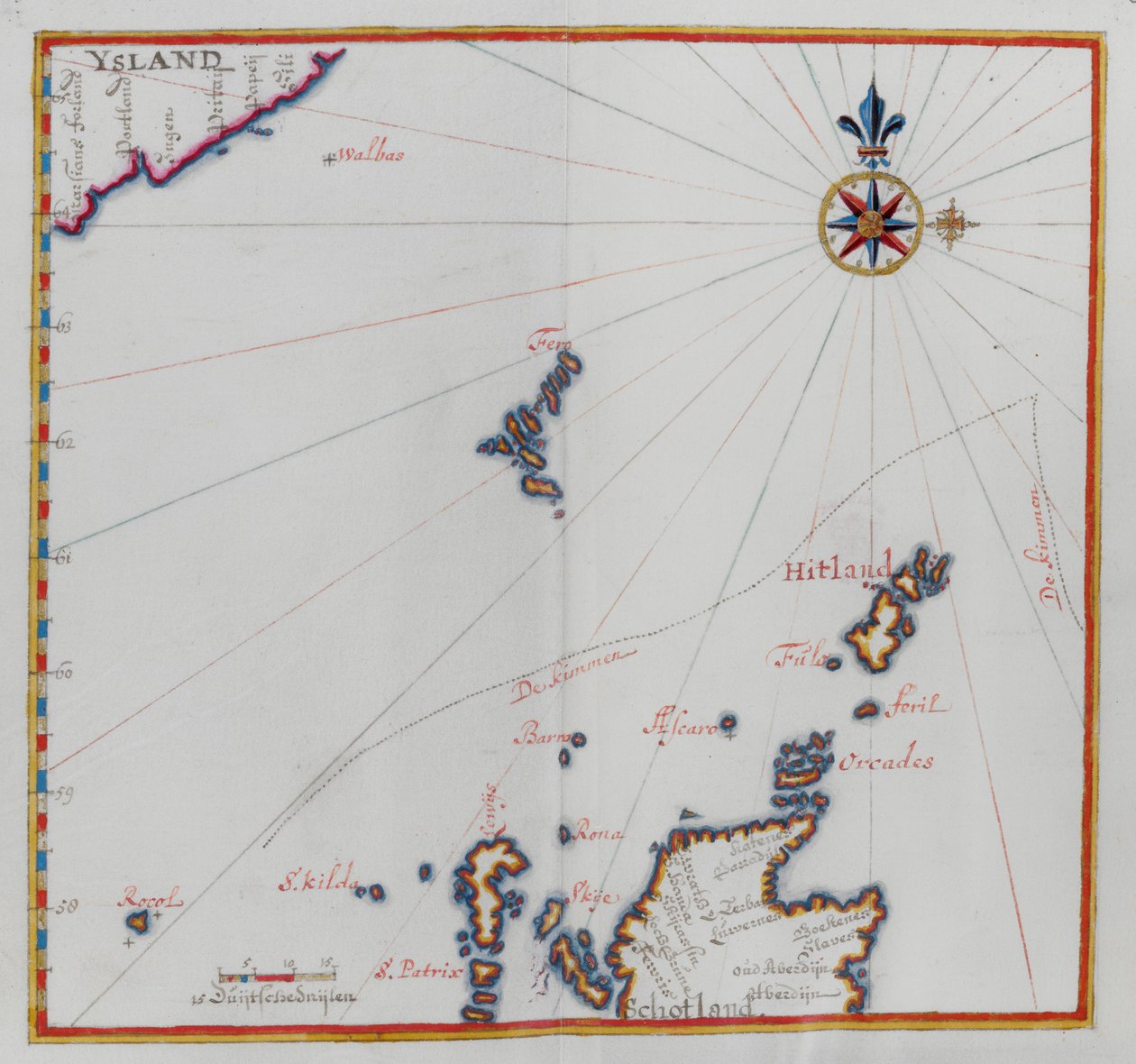 Mapa de las Islas Shetland. de Dutch School