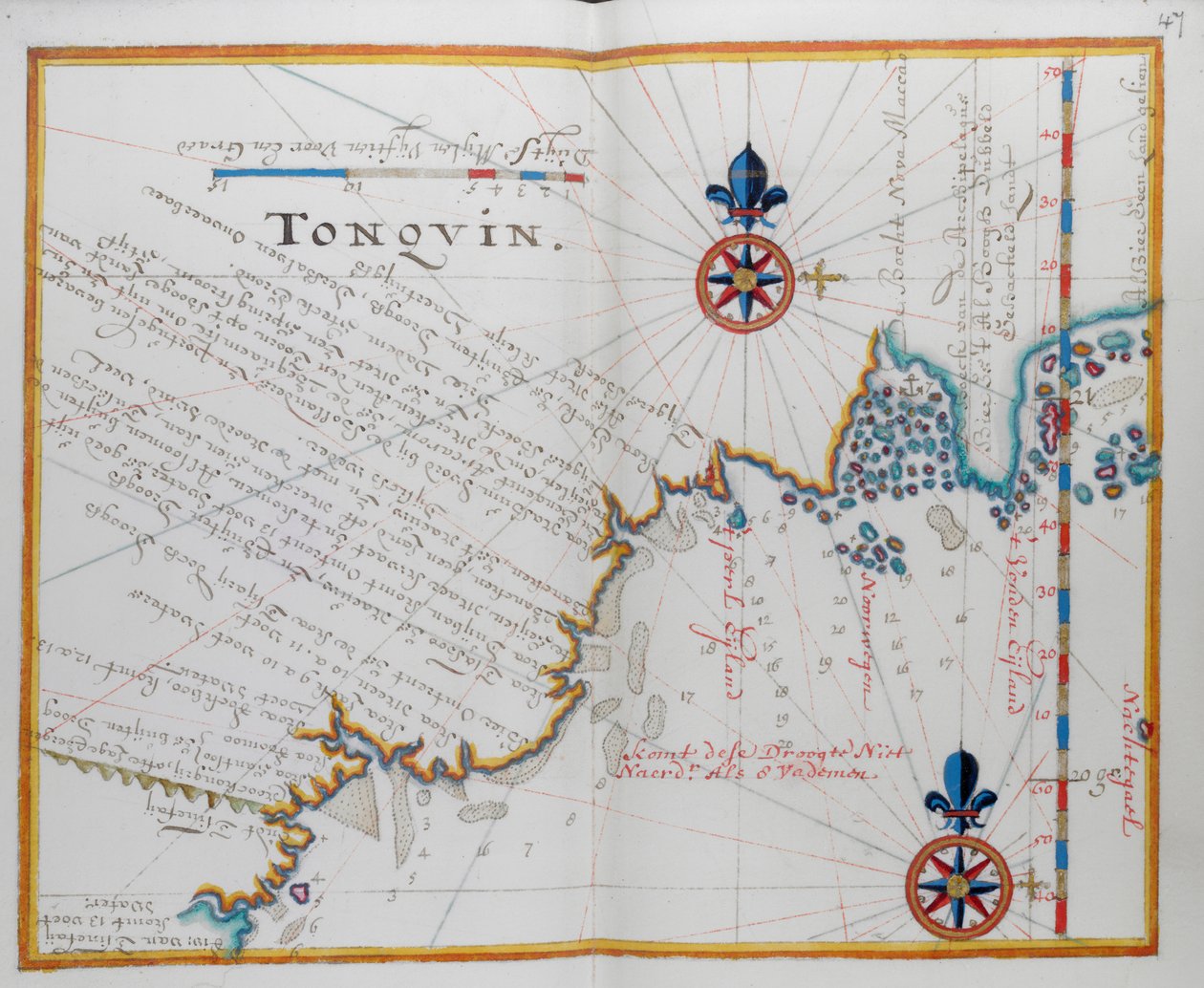 Mapa de la costa de Birmania. de Dutch School