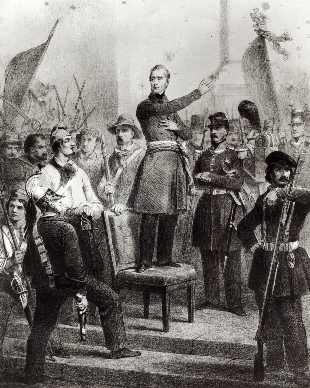 Alphonse de Lamartine en el Ayuntamiento de E. Charpentier