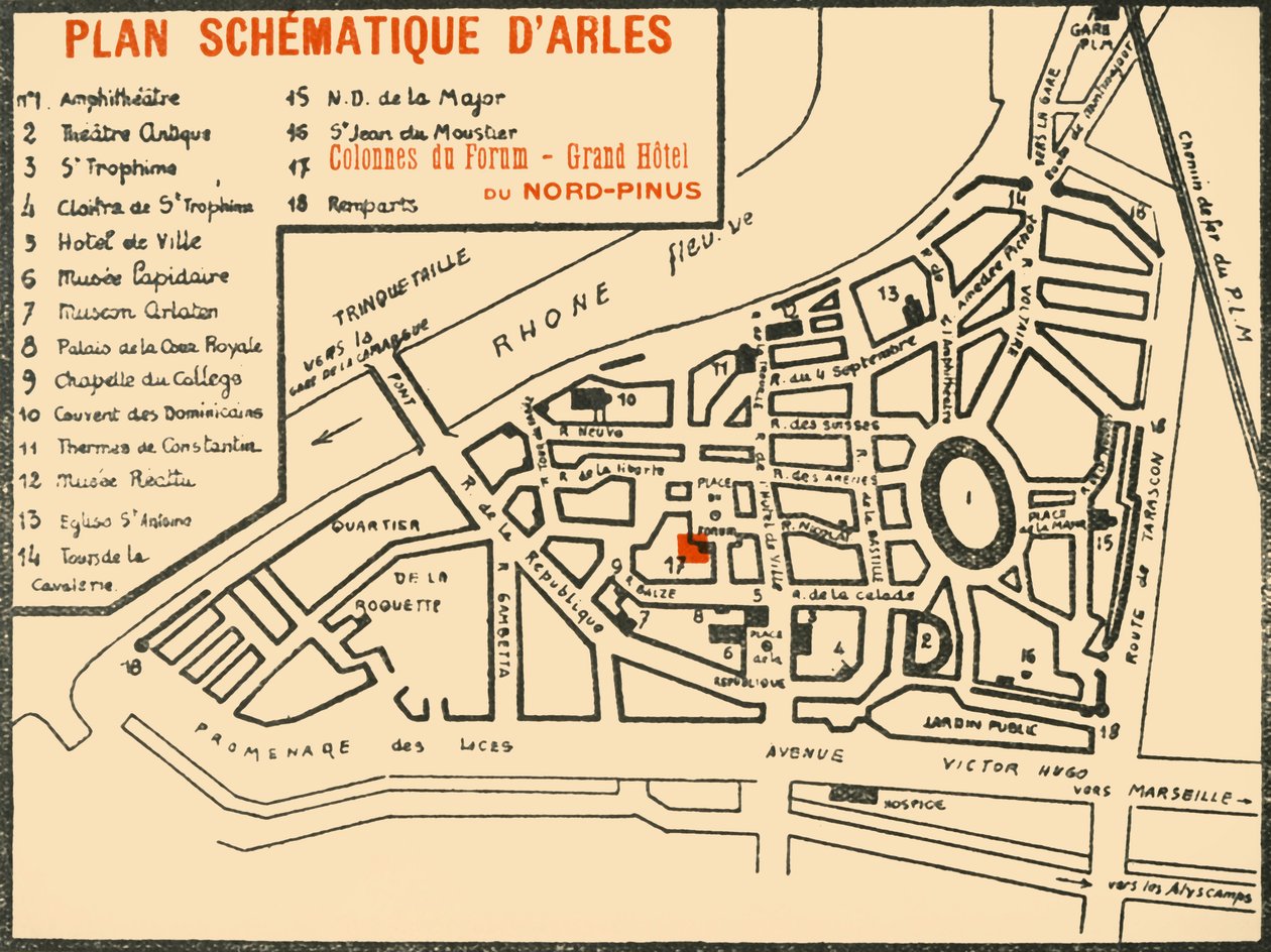 Plan esquemático de Arles de E Laget