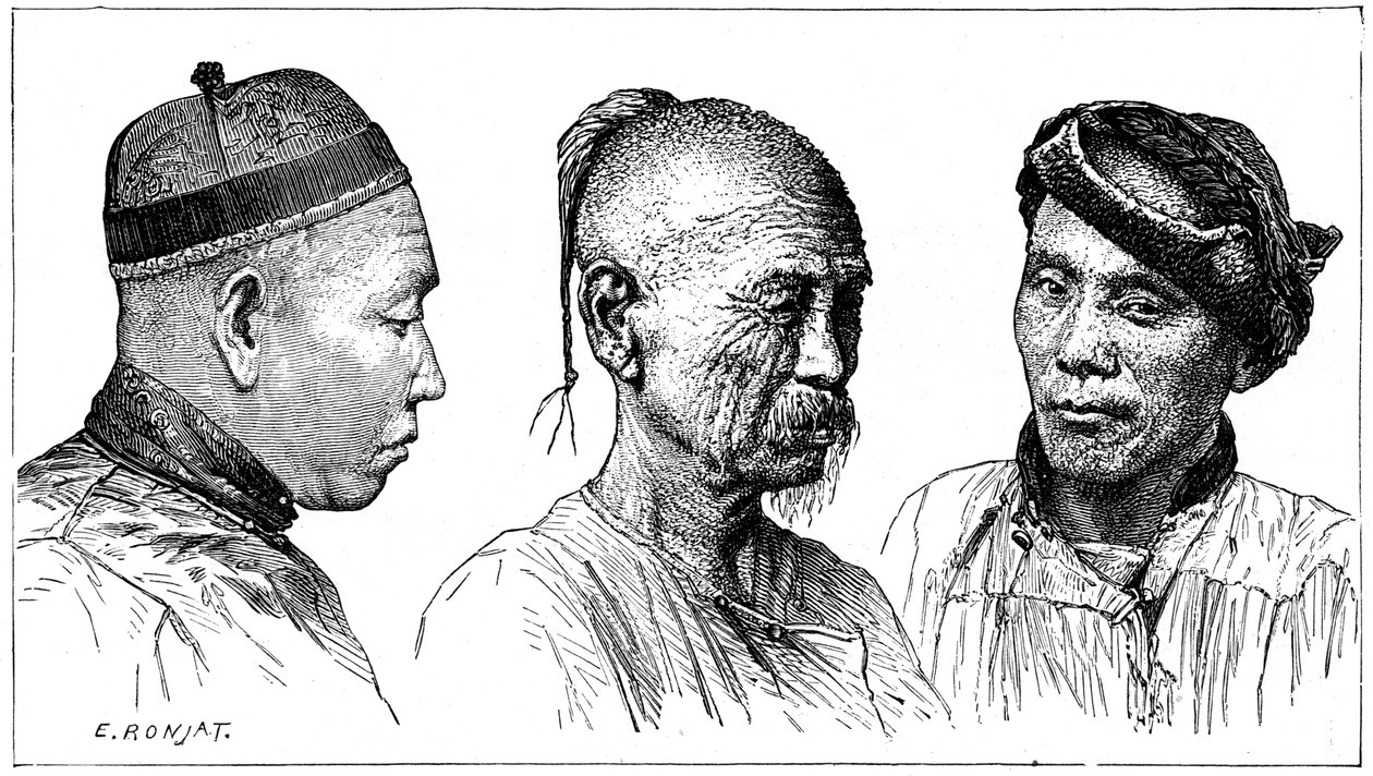 Retratos chinos, siglo XIX de Etienne Antoine Eugene Ronjat