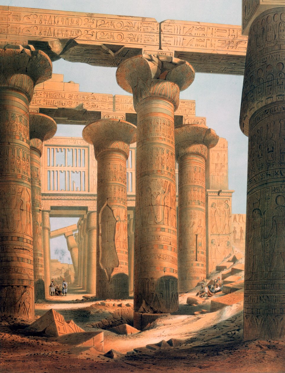 Sala en Karnak, Egipto, siglo XIX de E Weidenbach