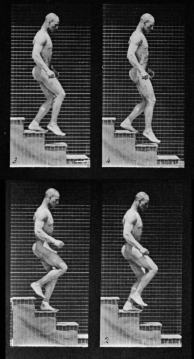Hombre bajando escaleras, de 