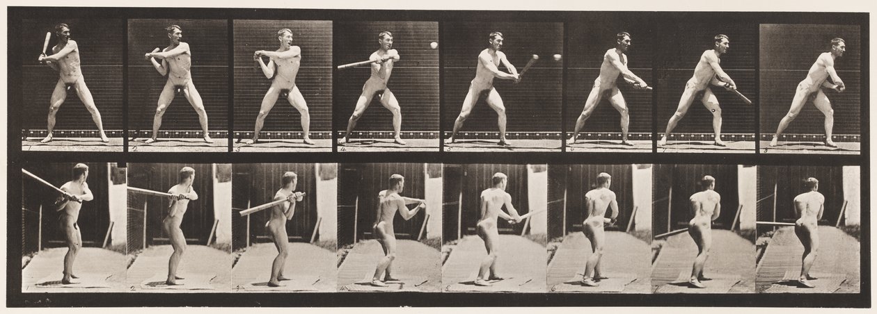 Placa 279. Béisbol; bateando, 1885 de Eadweard Muybridge