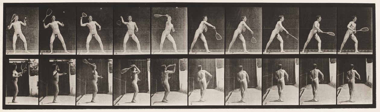 Placa 294. Tenis en Césped; Sirviendo de Eadweard Muybridge