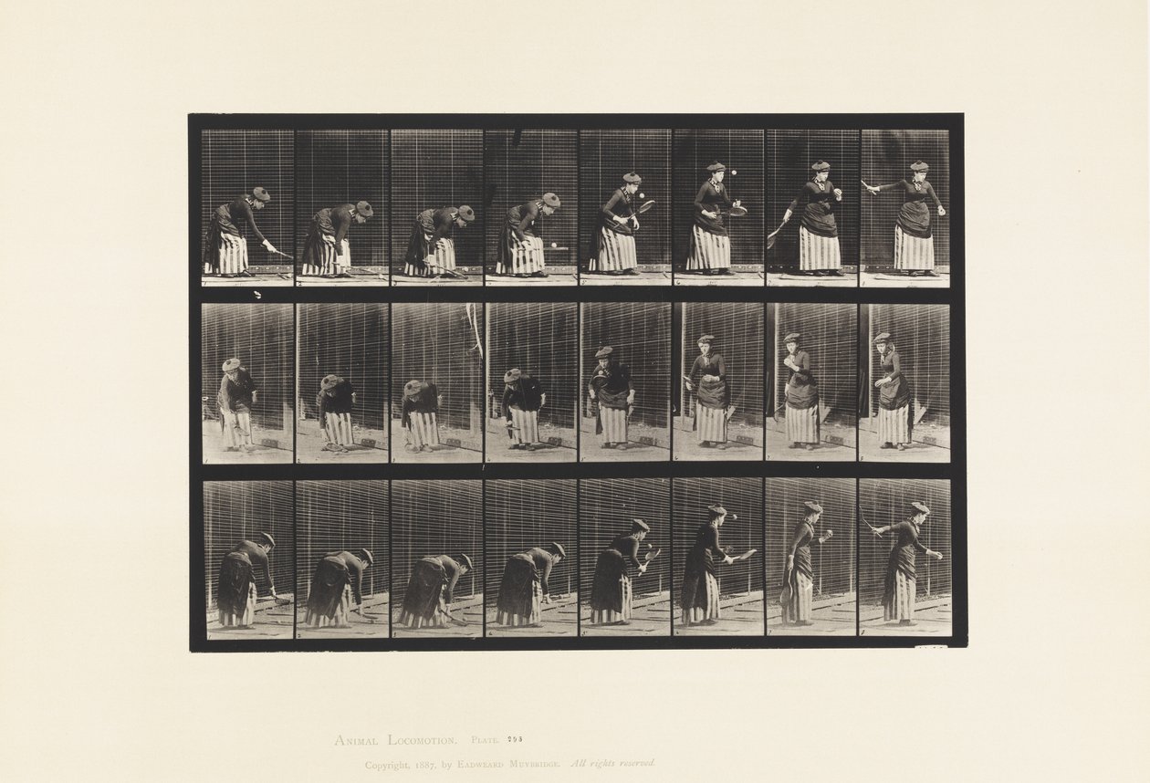 Placa 295. Tenis en césped; sirviendo de Eadweard Muybridge