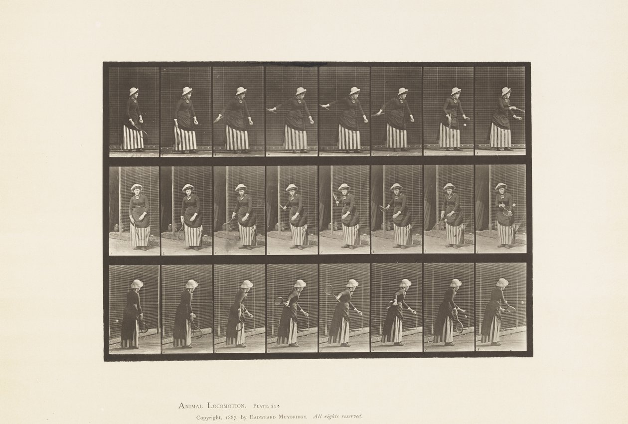 Placa 296. Tenis en césped de Eadweard Muybridge