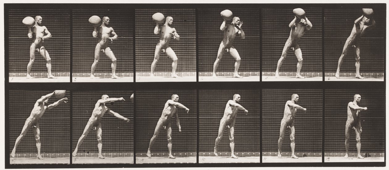 Placa 311. Levantando una roca de 75 libras de Eadweard Muybridge