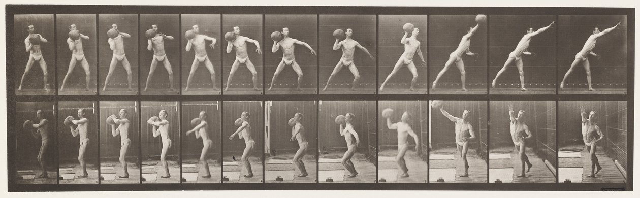 Placa 319. Levantando una Roca de 75 lb de Eadweard Muybridge