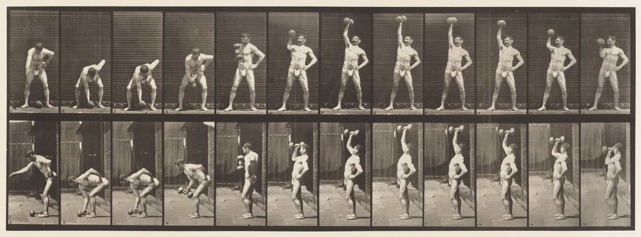 Placa 320. Levantando una Mancuerna de 50 lb de Eadweard Muybridge