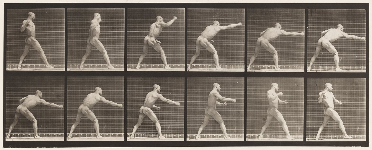 Placa 344. Dando un golpe (Mano derecha) de Eadweard Muybridge