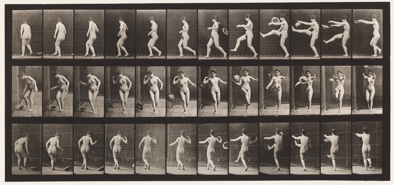 Placa 367. Pateando un sombrero de Eadweard Muybridge