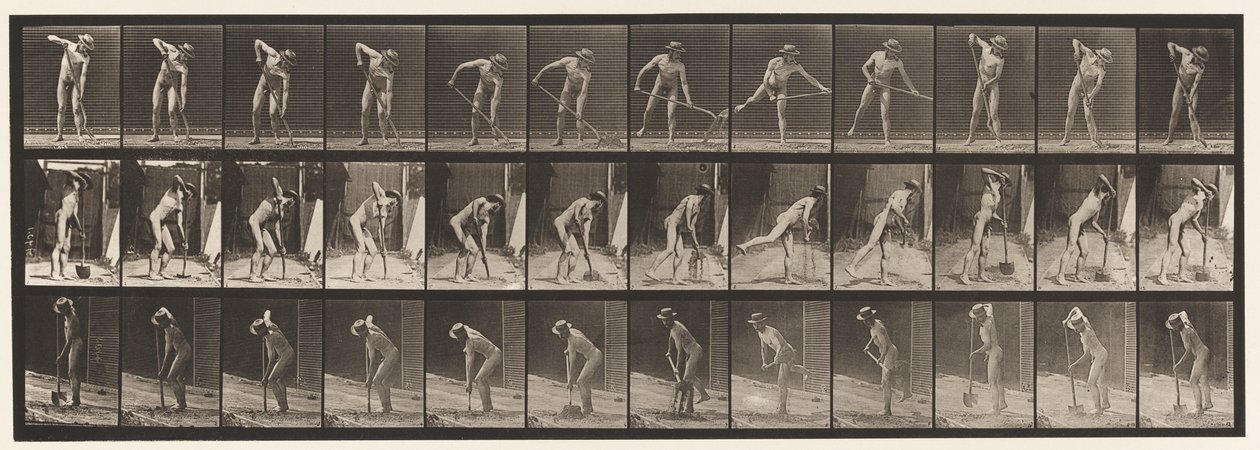 Placa 387. Granjero, Usando una Pala de Mango Largo de Eadweard Muybridge