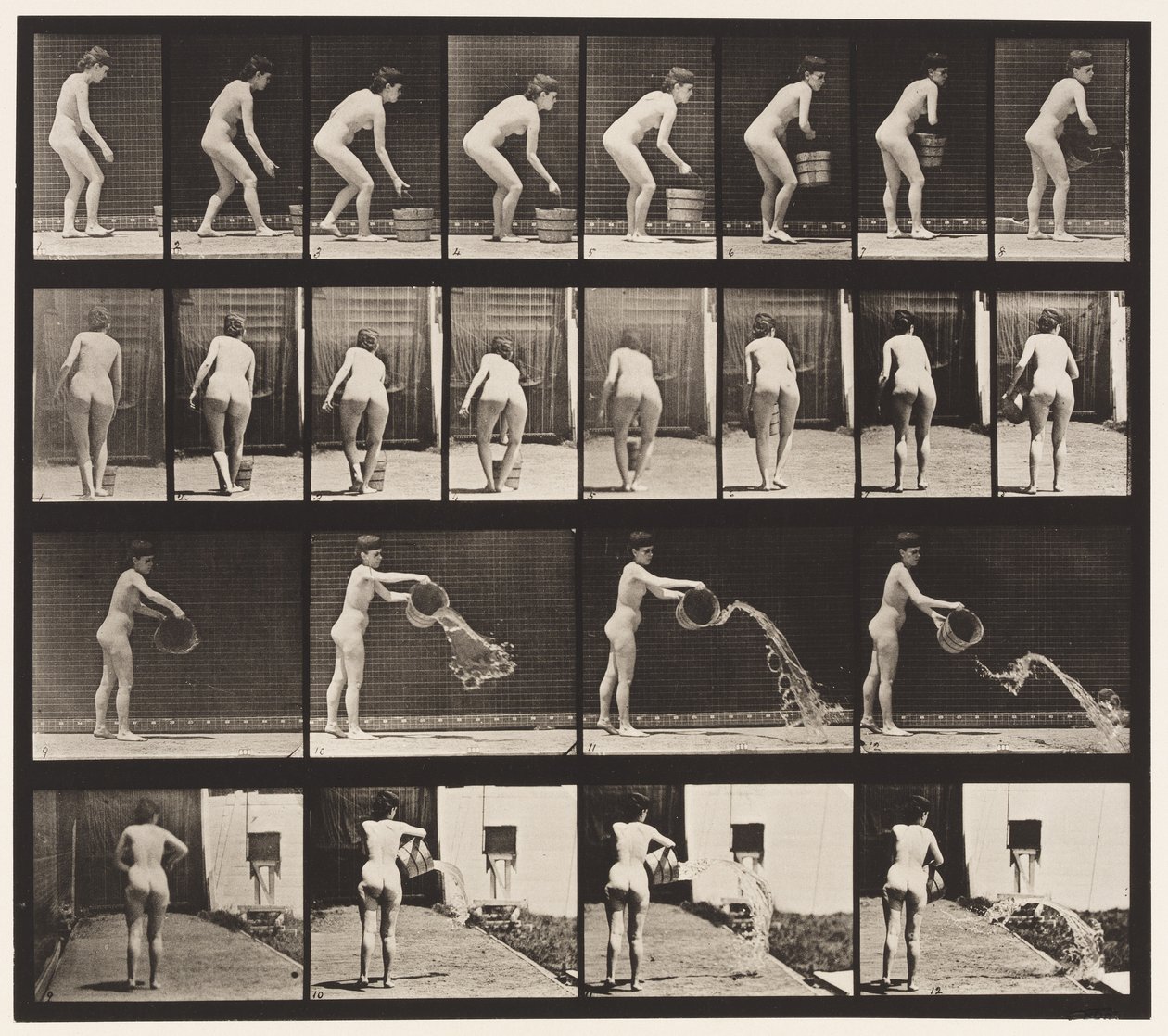 Placa 401. Vaciando cubo de agua de Eadweard Muybridge