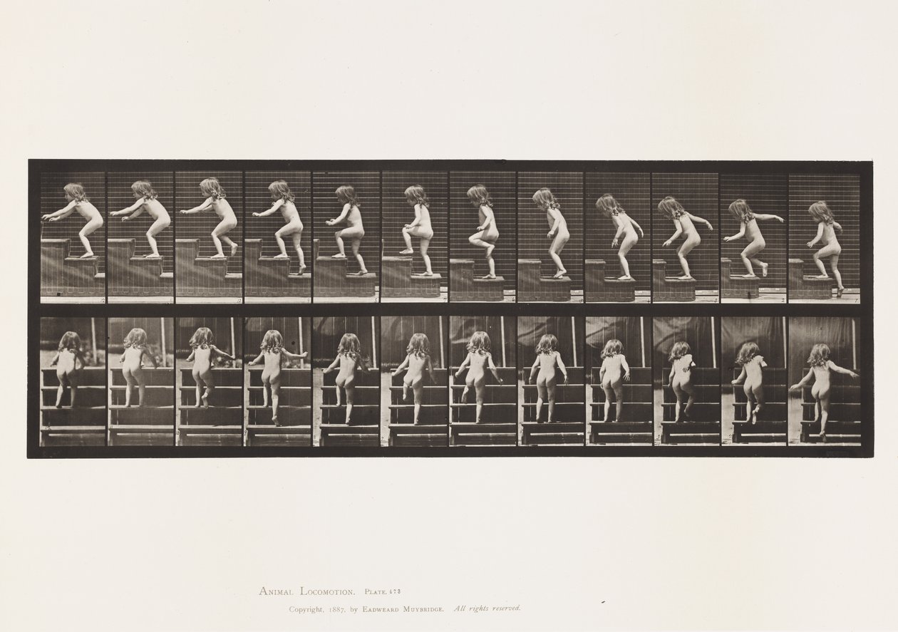 Placa 473. Niño, subiendo escaleras de Eadweard Muybridge