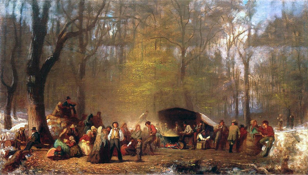 Azucarando en el Campamento, 1864-66 de Eastman Johnson