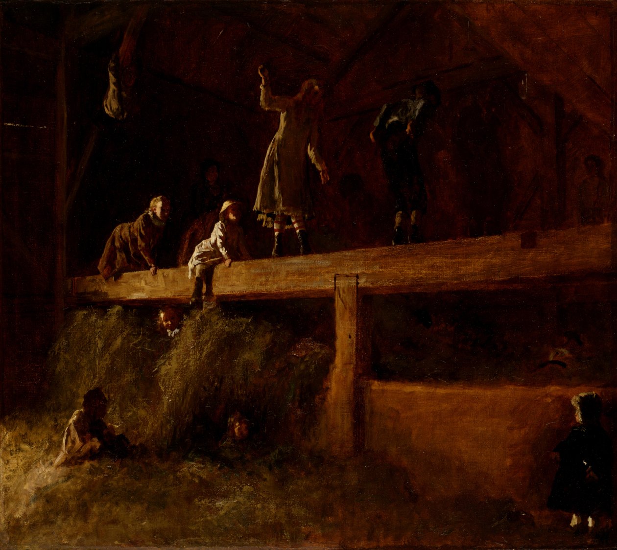 En el pajar, c.1878 de Eastman Johnson