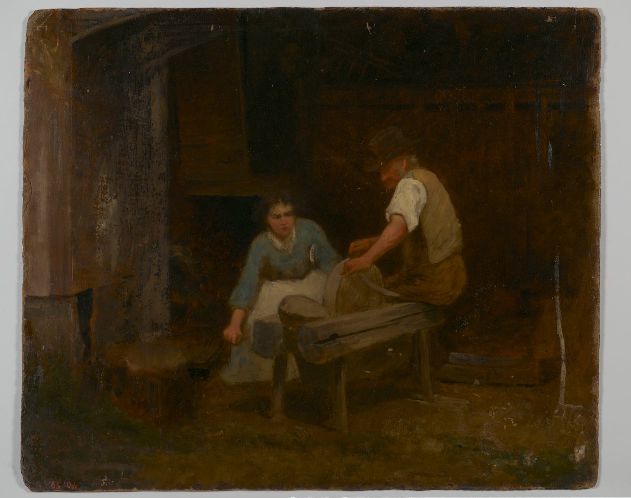 Los esclavos fugitivos (óleo sobre cartón) de Eastman Johnson