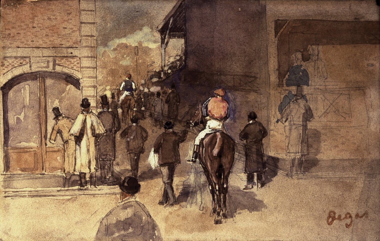 La salida del pesaje de Edgar Degas