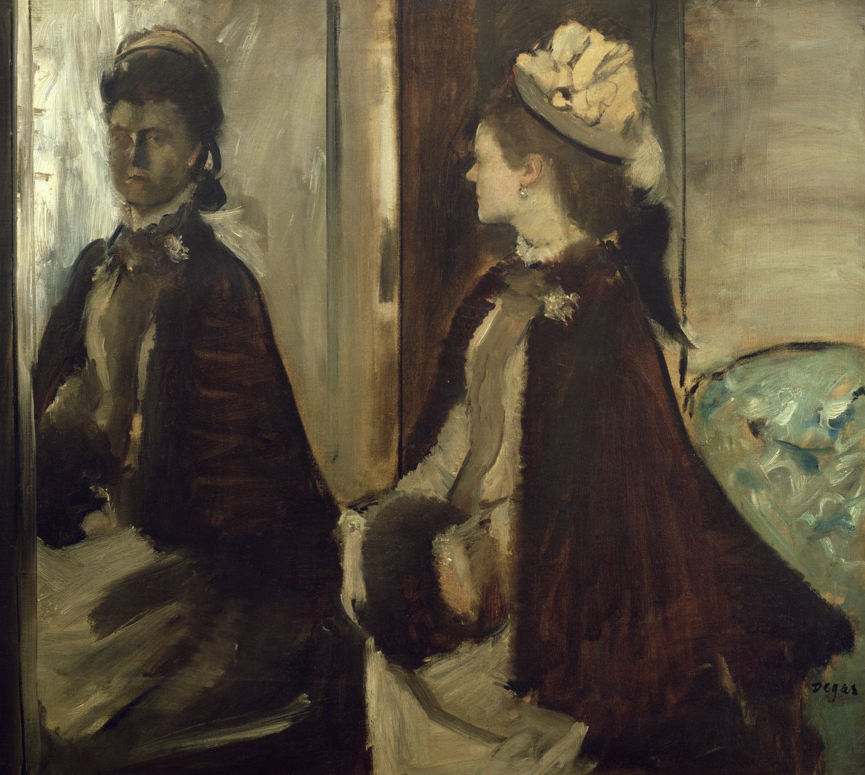 Madame Jeantaud en el espejo, c.1875 de Edgar Degas