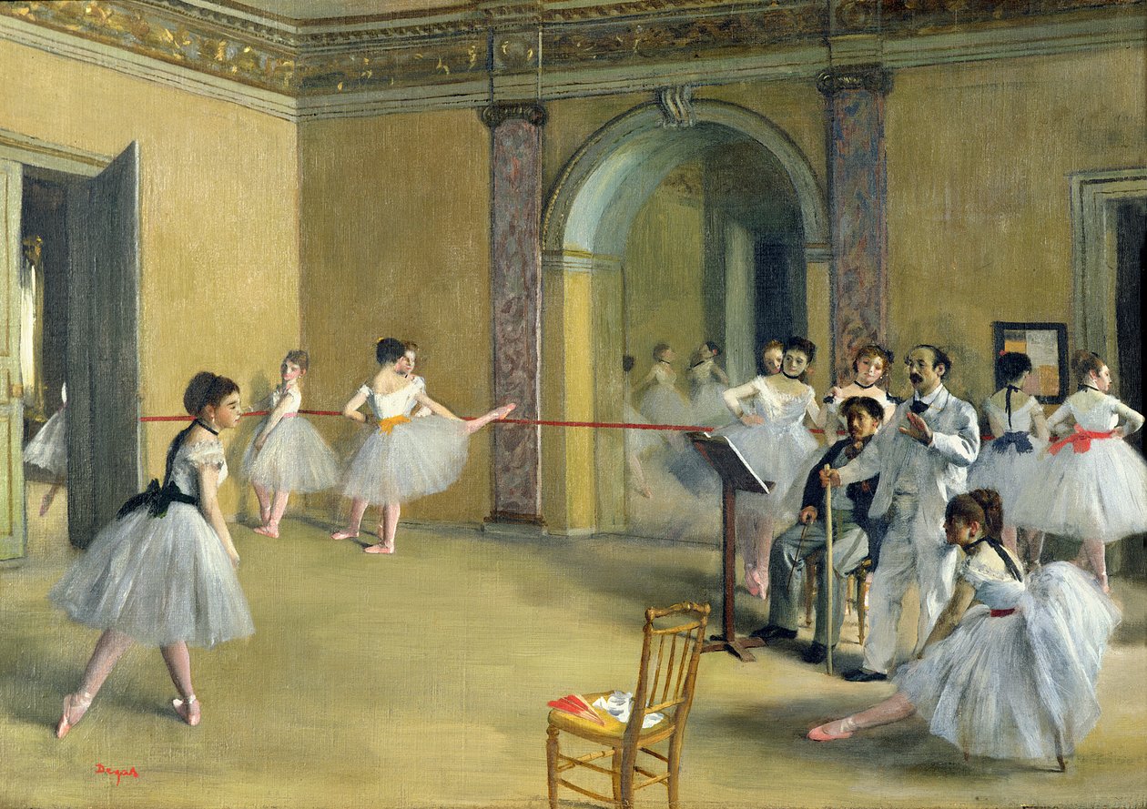 El vestíbulo de baile en la Ópera en la rue Le Peletier, 1872 de Edgar Degas