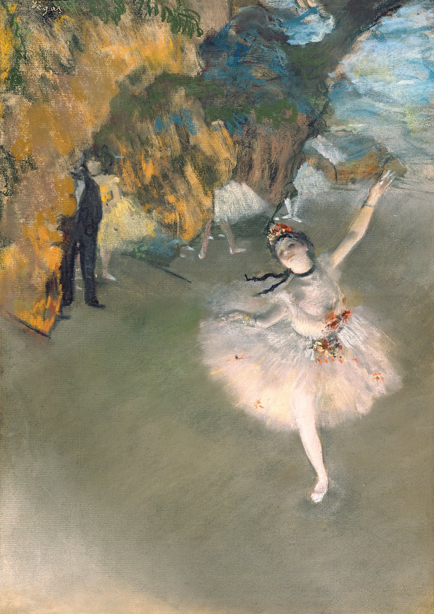 La estrella, o Bailarina en el escenario, c.1876-77 de Edgar Degas