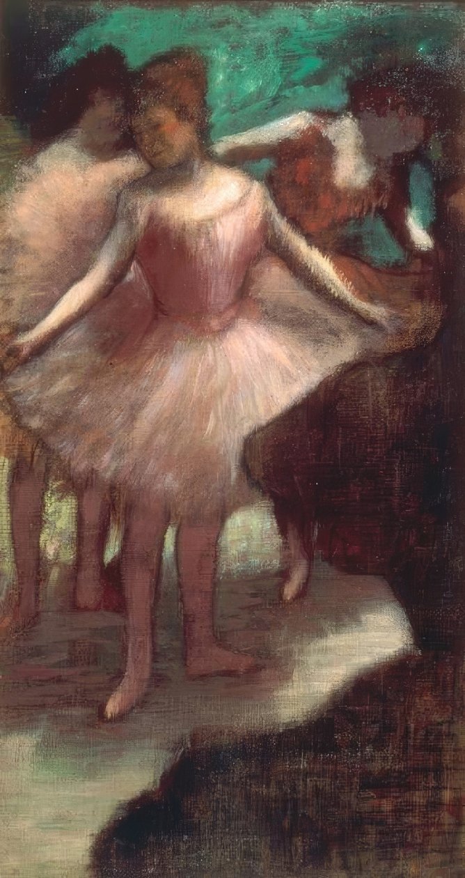 Tres bailarinas en rosa de Edgar Degas