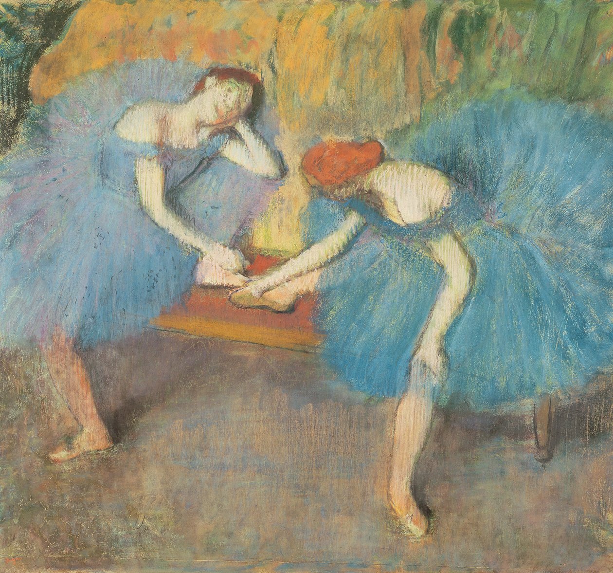 Dos Bailarinas en Reposo o, Bailarinas en Azul, c.1898 de Edgar Degas