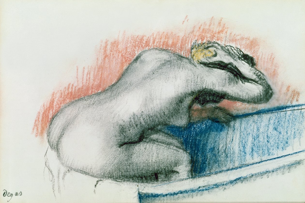 Mujer Lavándose en el Baño, c.1892 de Edgar Degas