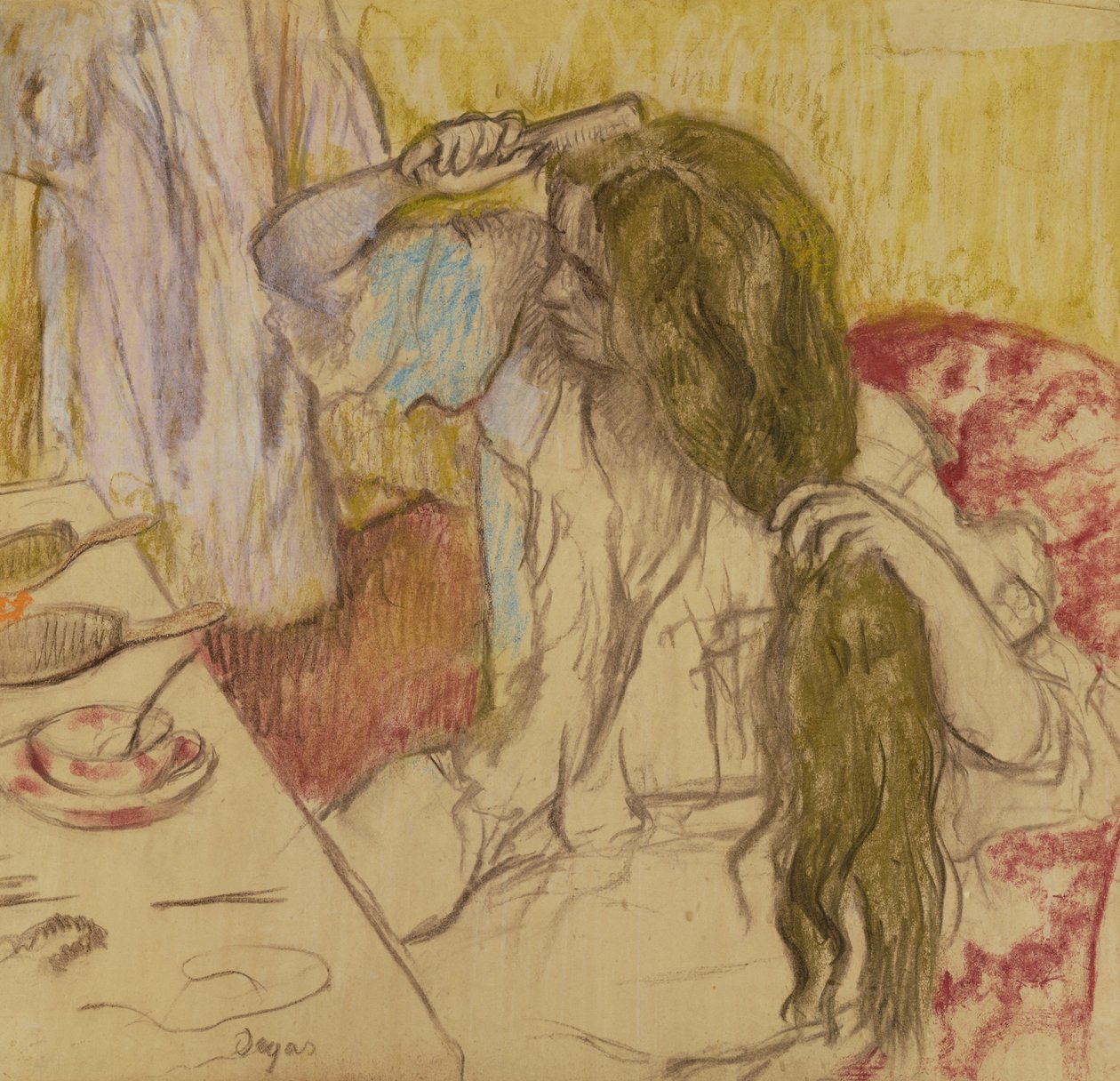 Mujer en su tocador, c.1885 de Edgar Degas