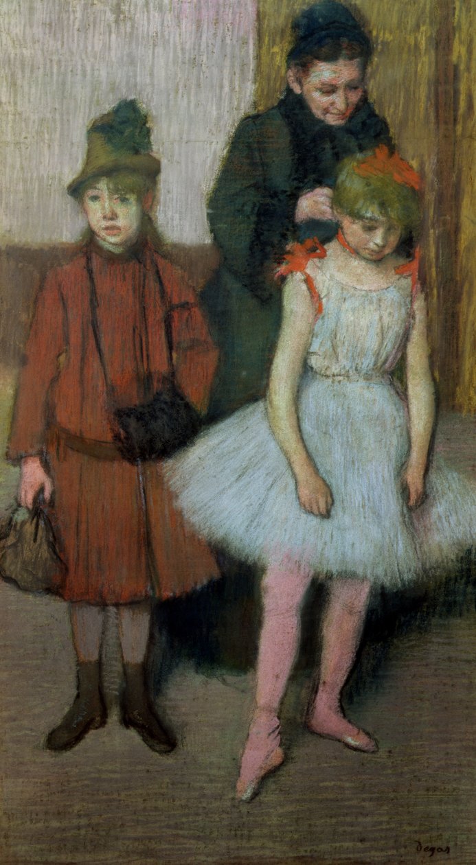 Mujer con dos niñas pequeñas de Edgar Degas