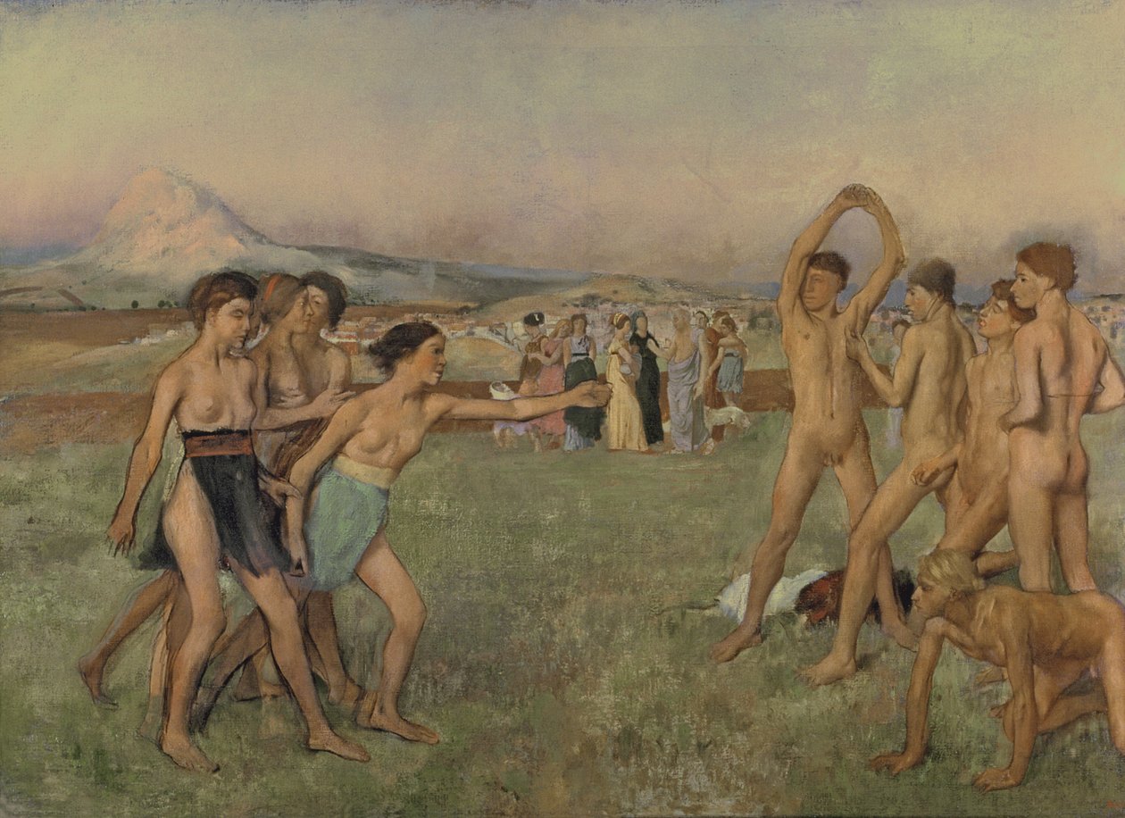 Jóvenes Espartanos Ejercitándose, c.1860 de Edgar Degas