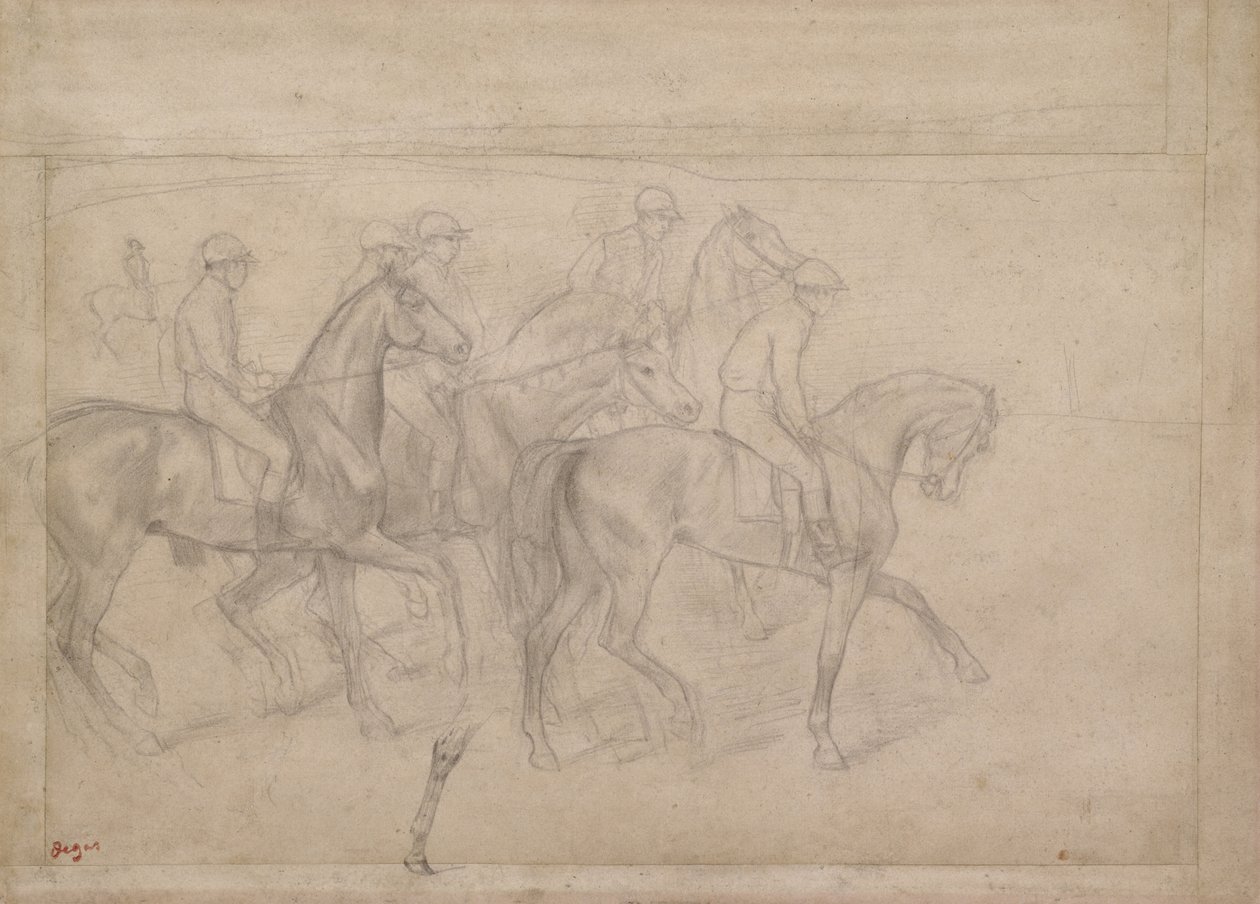 En las carreras, c.1860-62 de Edgar Degas