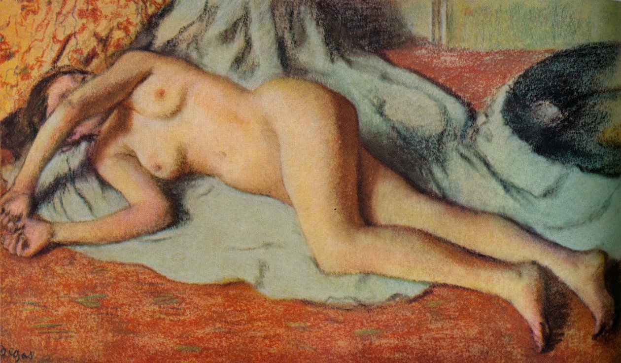 Bañista acostada en el suelo de Edgar Degas