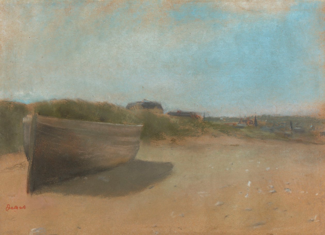 Barco en la playa, c.1869 de Edgar Degas