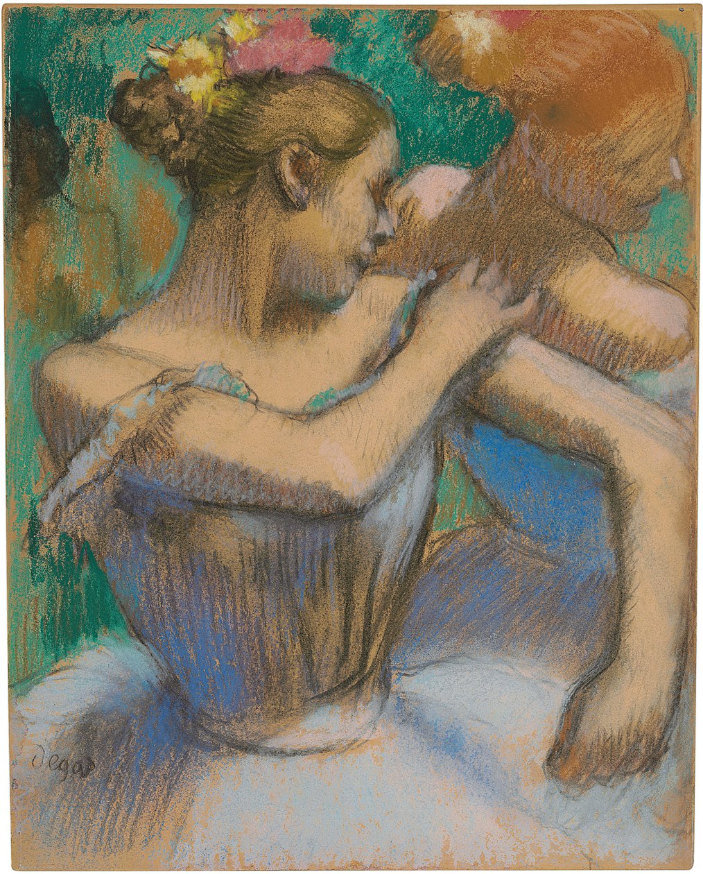 Bailarina ajustando su hombro, c.1896-99 de Edgar Degas