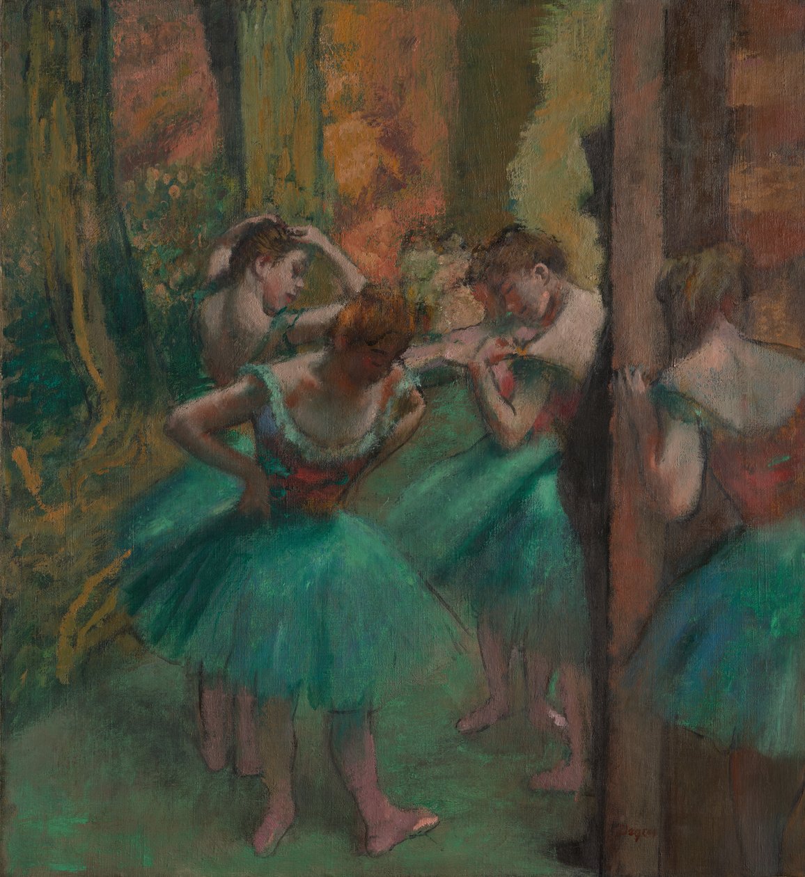 Bailarines, Rosa y Verde, ca. 1890 de Edgar Degas