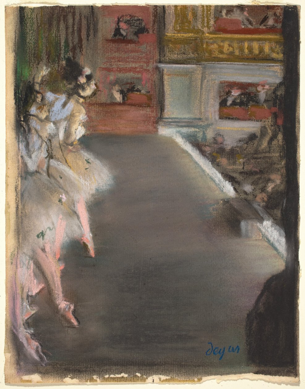Bailarines en la antigua ópera de Edgar Degas