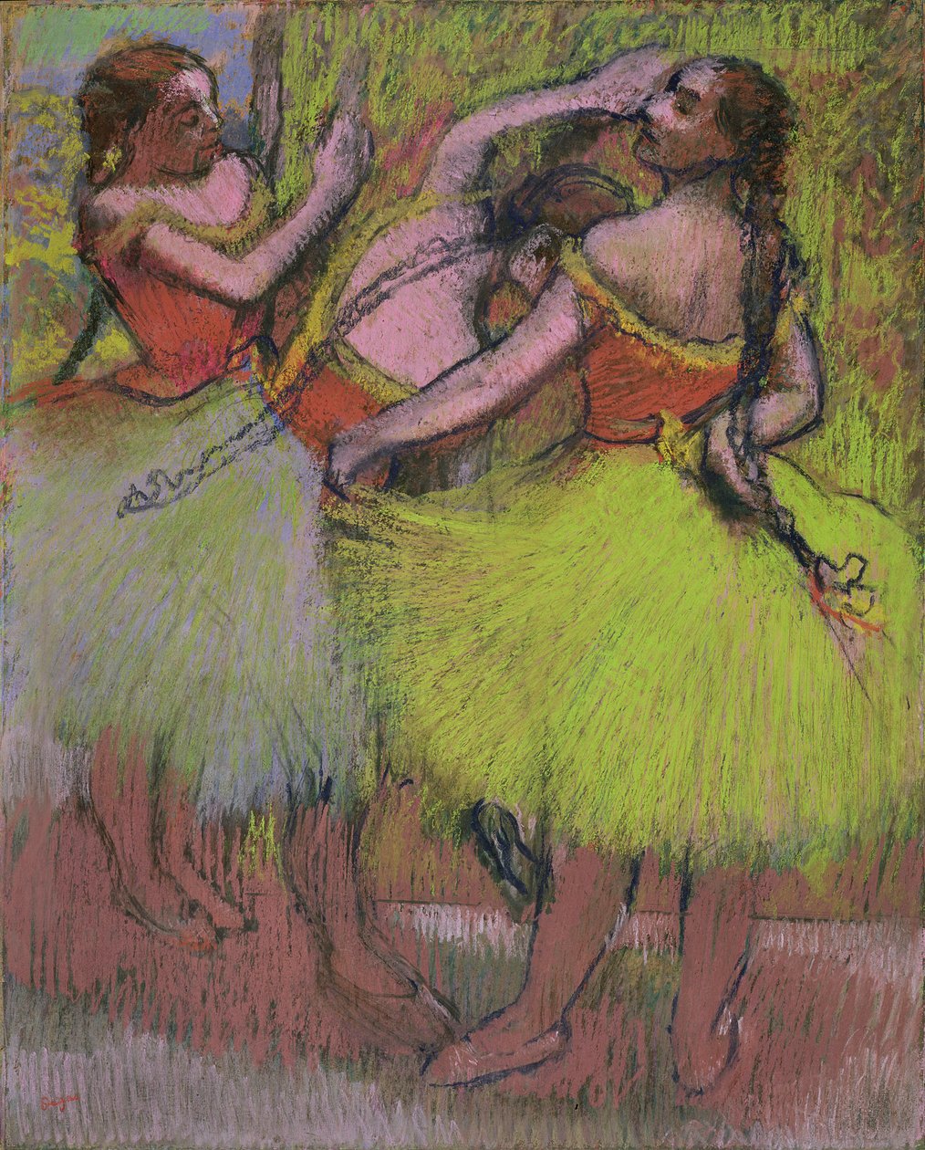 Bailarinas con trenzas de Edgar Degas