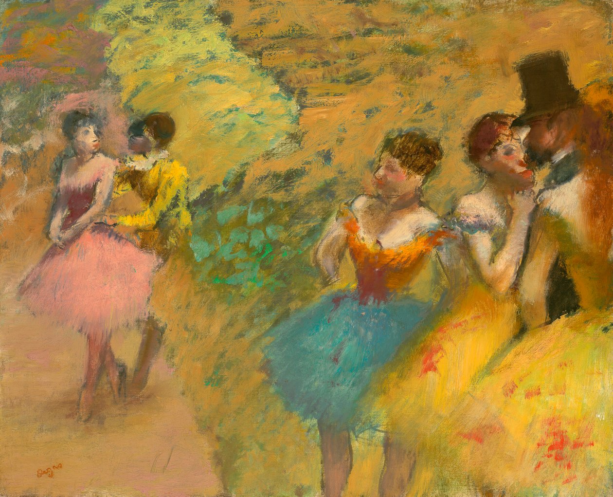 Bailarines (entre bastidores en la Ópera) de Edgar Degas