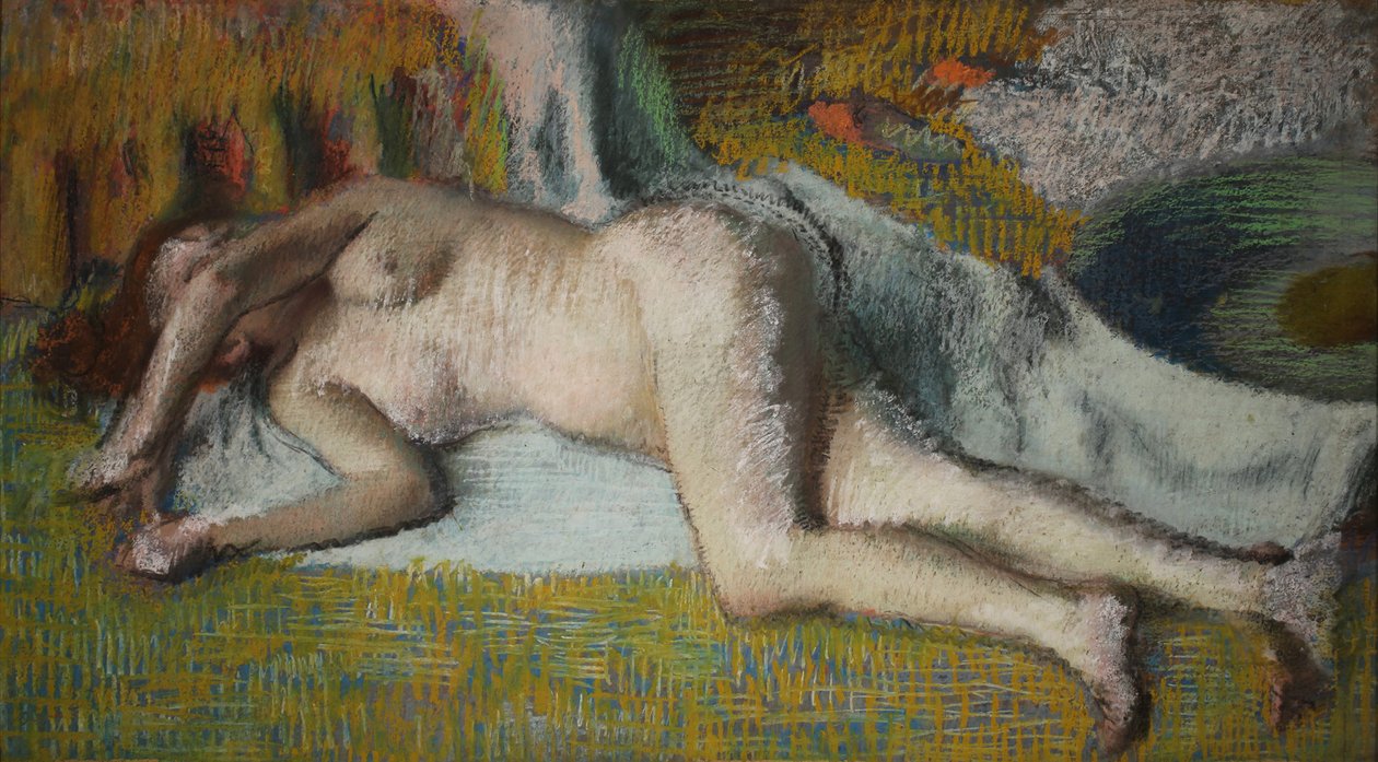Francés: Après le bain (femme nue couchée) de Edgar Degas
