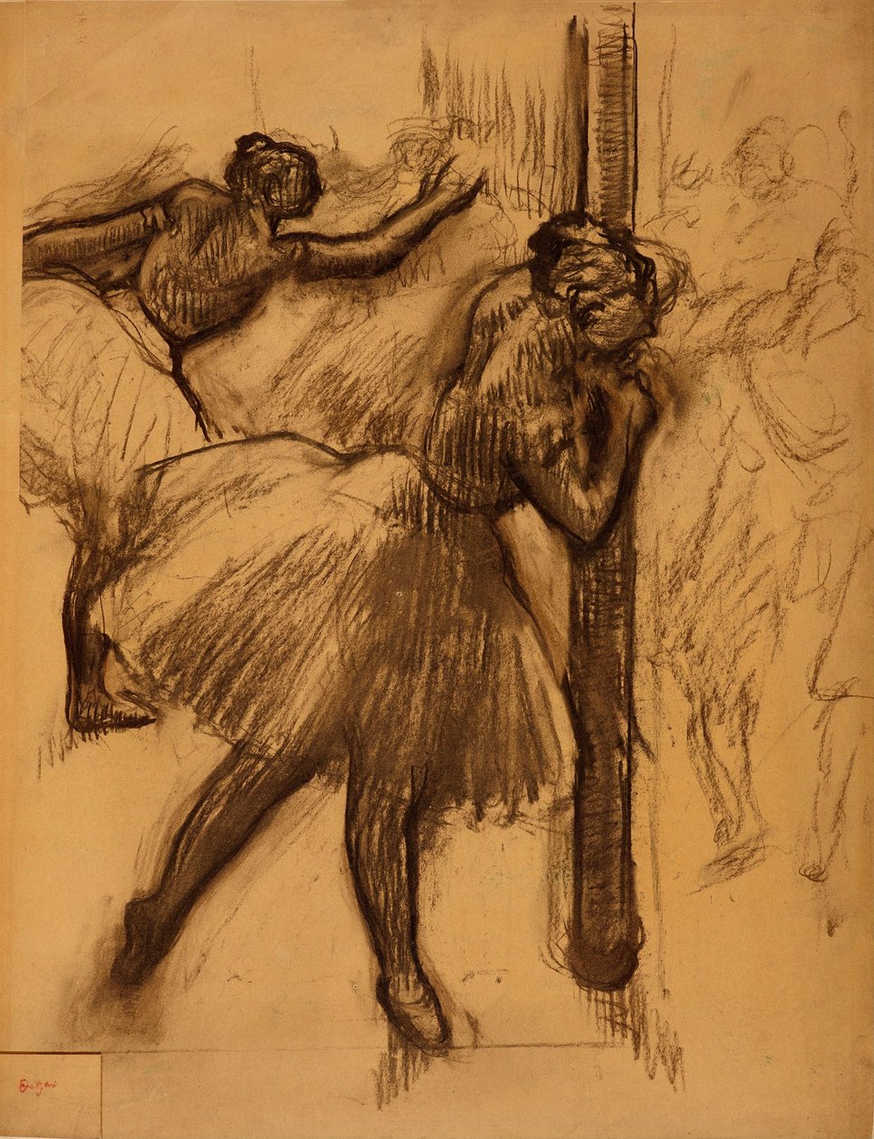 Francés: Bailarina, apoyada en una columna de Edgar Degas