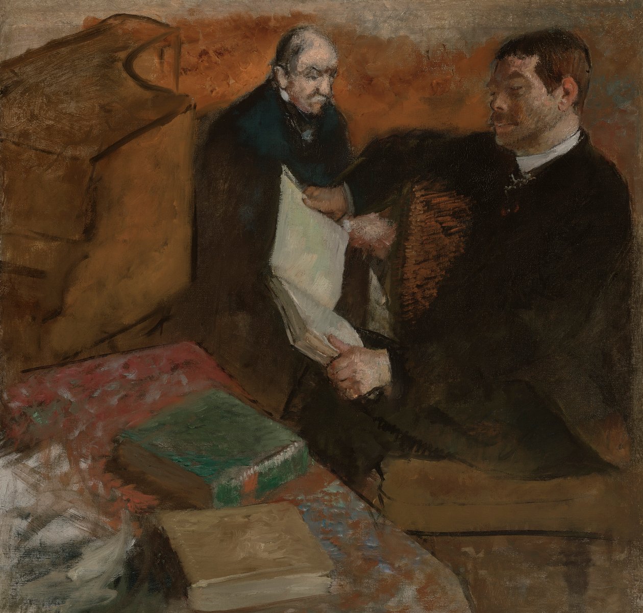 Francés: Paganos y el padre de Degas de Edgar Degas
