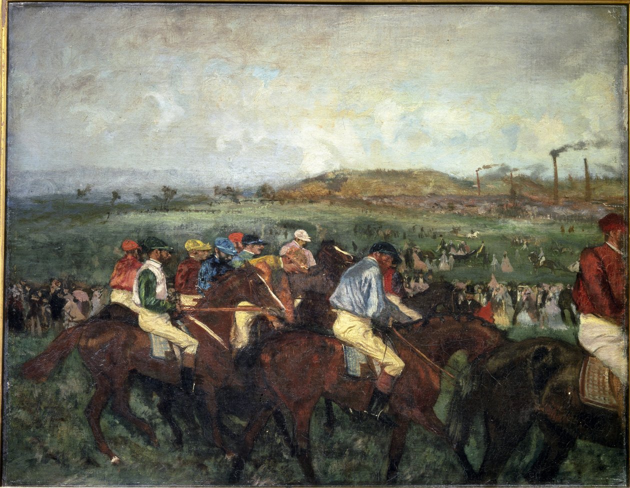 Carrera de caballeros. Antes de la salida, 1862 de Edgar Degas