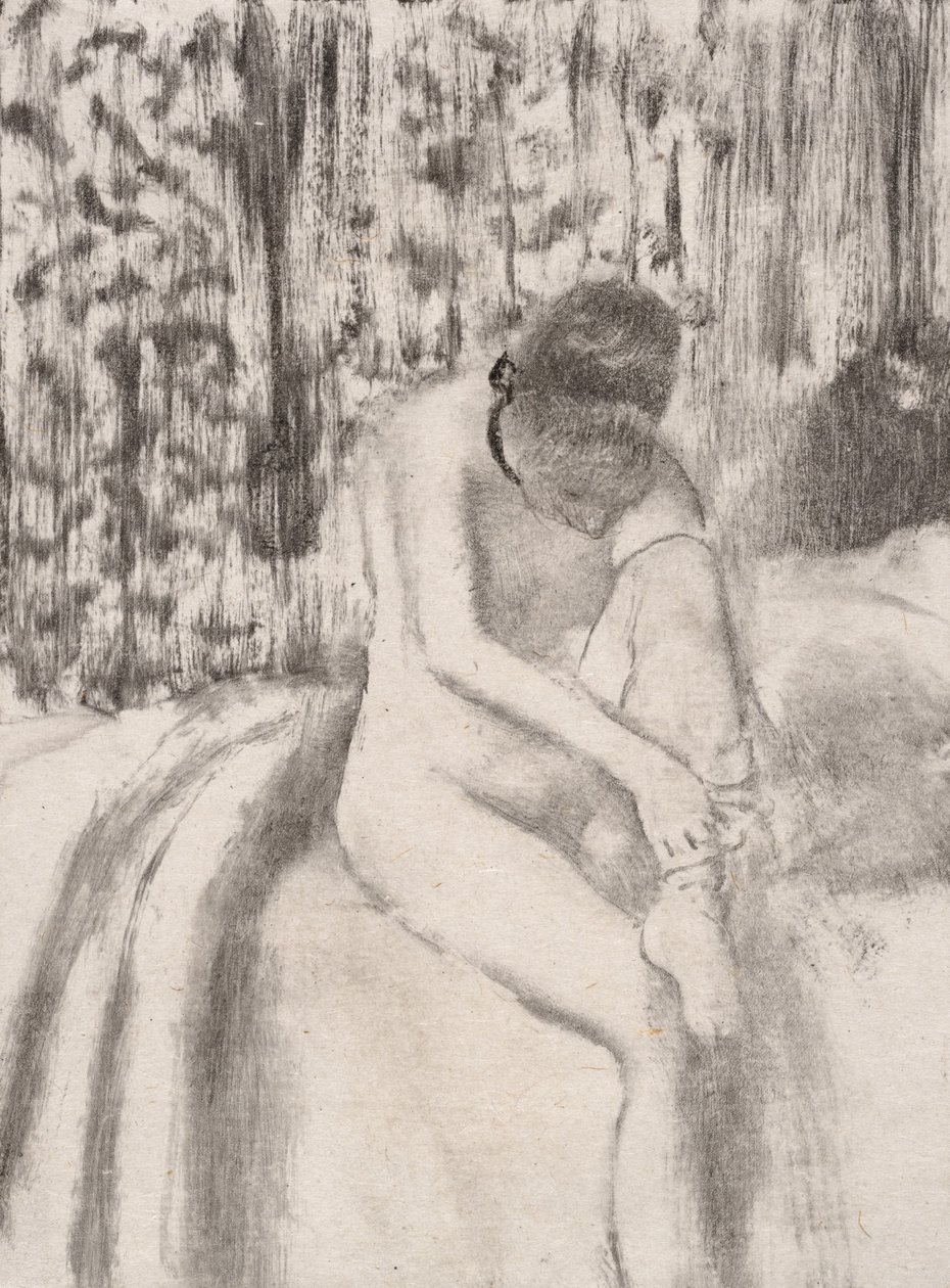 Niña poniéndose las medias de Edgar Degas