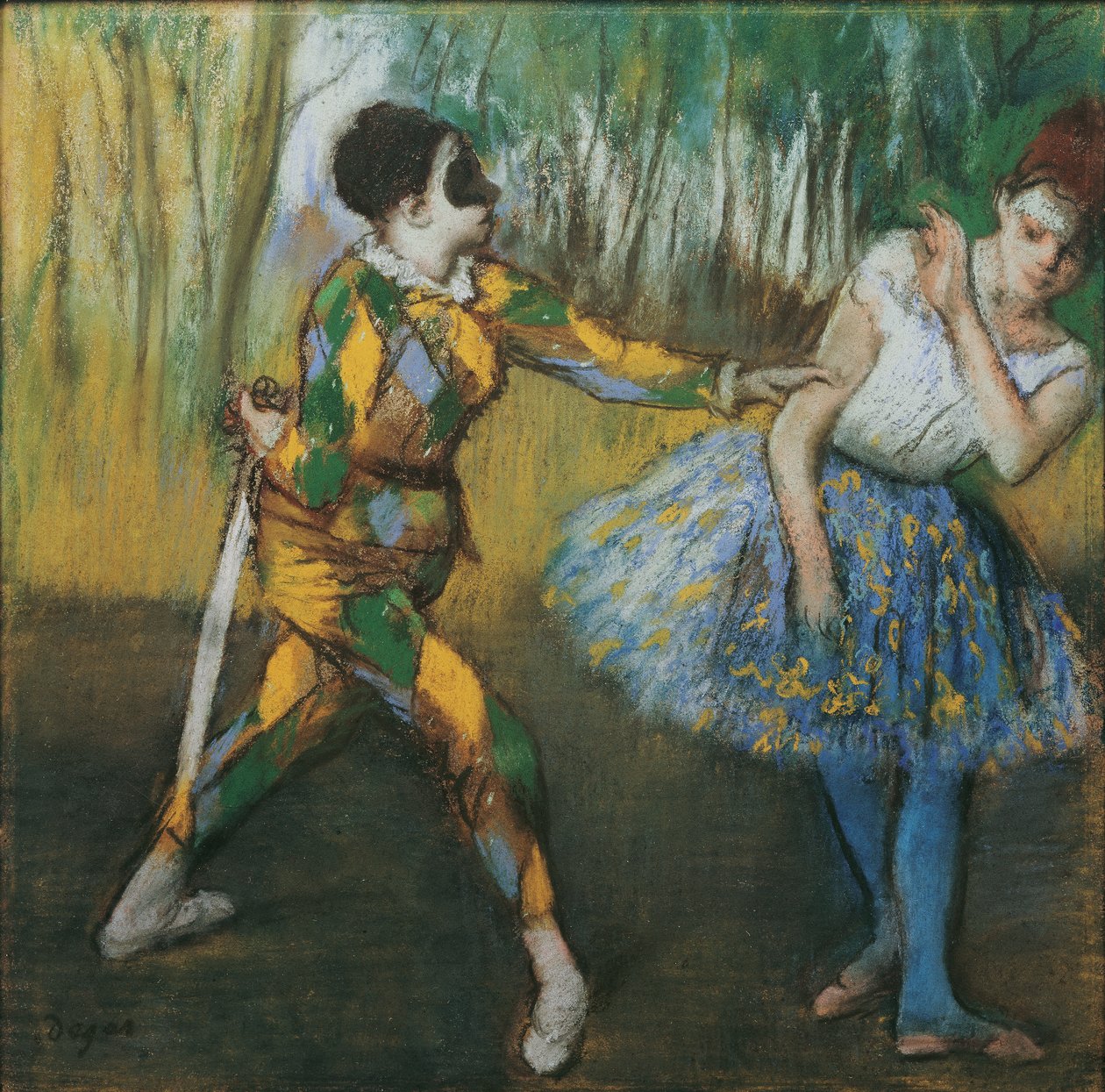 Arlequín y Colombine de Edgar Degas