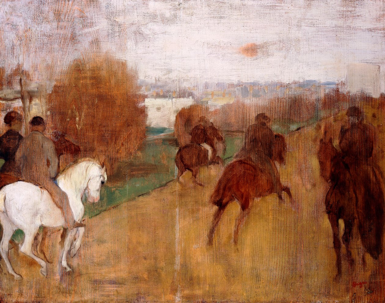 Jinetes en un camino de Edgar Degas