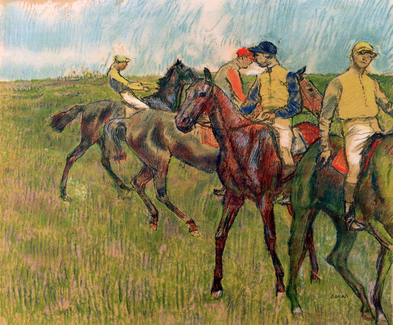 Caballos con jinetes, 1910 de Edgar Degas