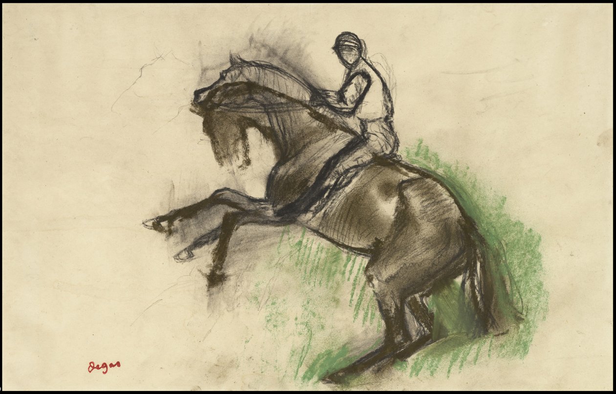 Jinete en un caballo encabritado, 1890s de Edgar Degas